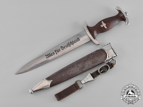 SA Standard Service Dagger by Aesculap (maker marked) Obverse with Scabbard