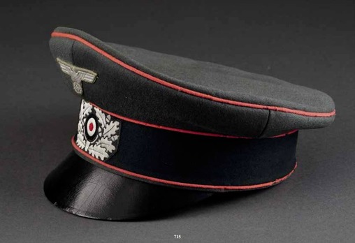 German Army Armoured Officer's Old Style Visor Cap Profile