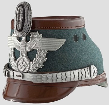 German Police Officer's Brown-Fitted Shako Cap Profile