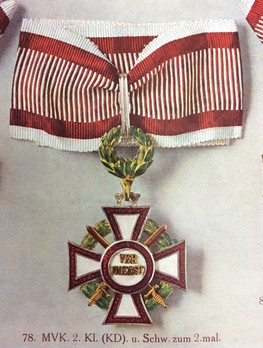 Military Merit Cross, Type II, Military Division, II Class Cross (Second Award with War Decoration and Gold Swords)