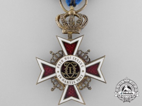 Order of the Romanian Crown, Type I, Knight's Cross Obverse