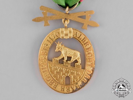 Order of Albert the Bear, I Class Knight with Swords (in bronze gilt) Reverse