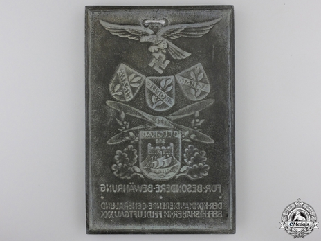 Honour Plaque of Field Air District XXX Reverse