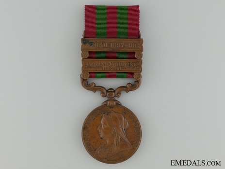 Bronze Medal (with "PUNJAB FRONTIER 1897-98" and "TIRAH 1897-98" clasps) (1896-1901) Obverse