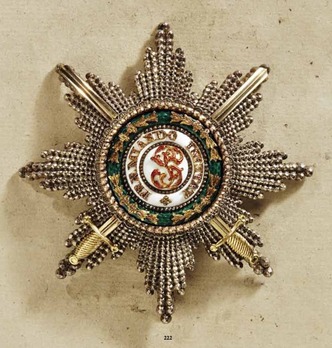 Order of Saint Stanislaus, Type II, Military Division, I & II Class Breast Star (by V. Mayer Sohne) Obverse