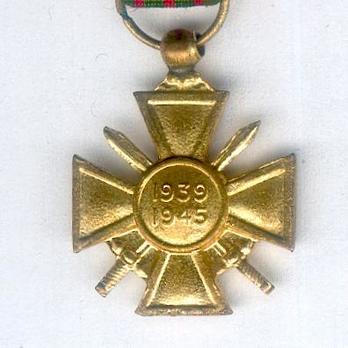 Miniature Bronze Cross (1939 1945) (Gilt) Reverse