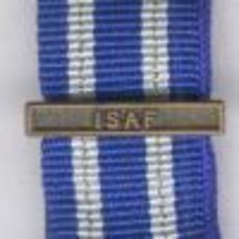 Miniature Bronze Medal (for Afghanistan, with "ISAF" clasp)  Clasp