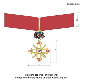 Military Order of Viesturs, III Class, Military Division Obverse