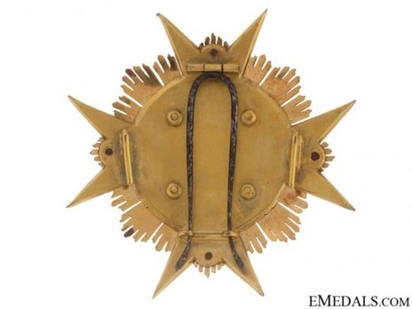 Military Order of Saint Stephen, Type II, Commander Breast Star (multi-rayed plaque) Reverse