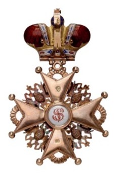 Order of Saint Stanislaus, Type II, Civil Division, II Class Badge (with crown) Reverse