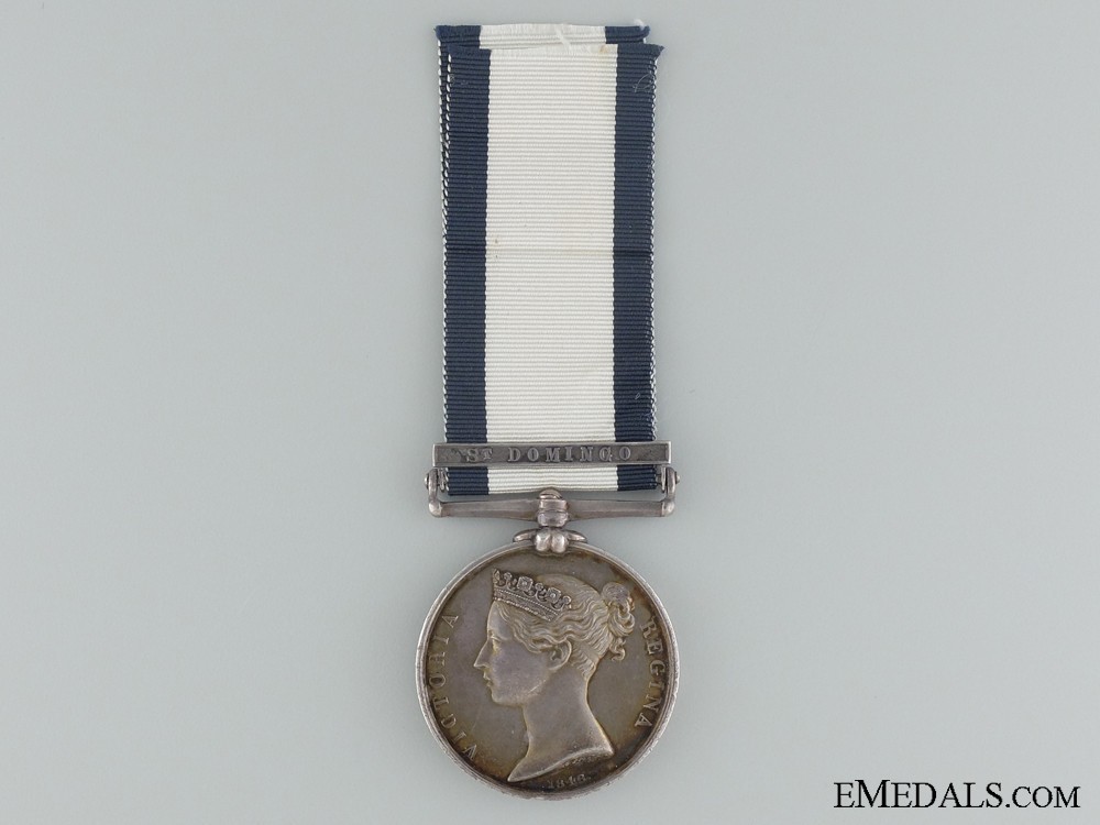Silver medal with st domingo clasp obverse