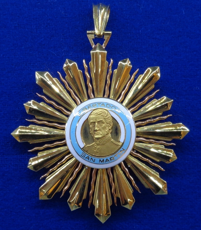Order of the liberator general san martin grand cross badge 2nd model %28argentina%29   tallinn museum of orders