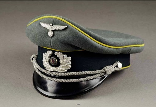 German Army Post-1936 Signals Officer's Visor Cap Profile