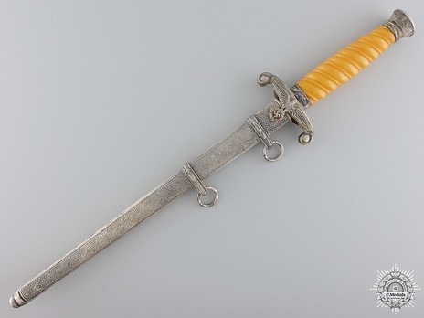 German Army E. & F. Hörster-made Miniature Officer’s Dagger Obverse in Scabbard