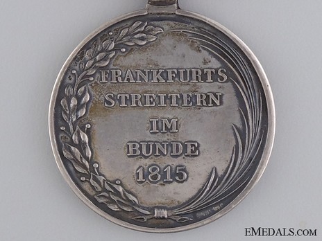 Frankfurt Waterloo Medal in Silver Reverse