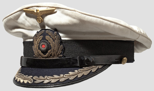 Afrikakorps Kriegsmarine White Senior Officer Ranks Visor Cap Profile