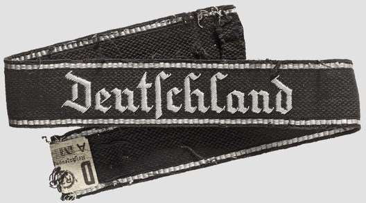 SS Deutschland Officer Cuff Title (hand-embroidered version) Obverse