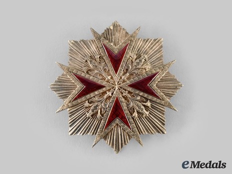 Military Order of Saint Stephen, Type II, Knight Breast Star (multi-rayed plaque) Obverse