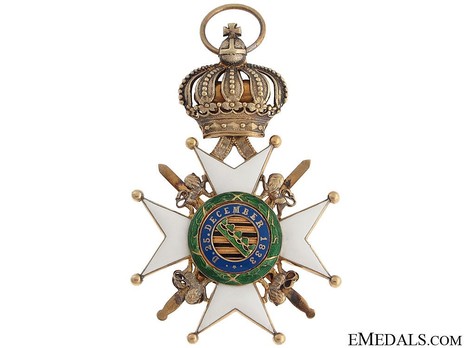 House Order of Saxe-Ernestine, Type II, Military Division, I Class Knight (in silver gilt) Reverse