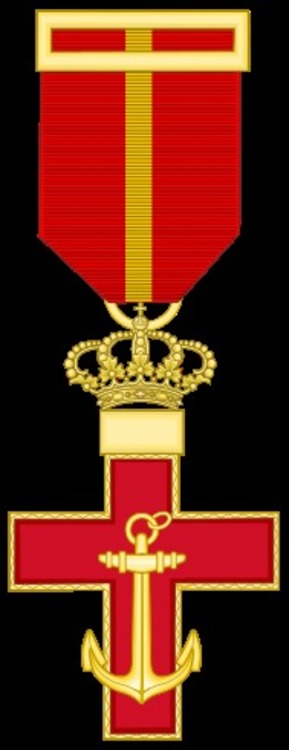 189px cross of the naval merit %28spain%29   red decoration.svg