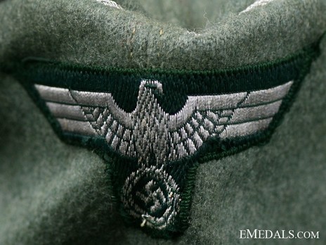 German Army Post-1936 Signals Officer's Field Cap M38 Eagle Detail